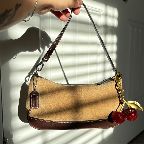 Vintage Coach Hampton Demi Brown Suede 7753 🍒🤎 - Picture 1 of 10
